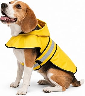 FROGG TOGGS Dogg Toggs Raincoat, Yellow, Size SM