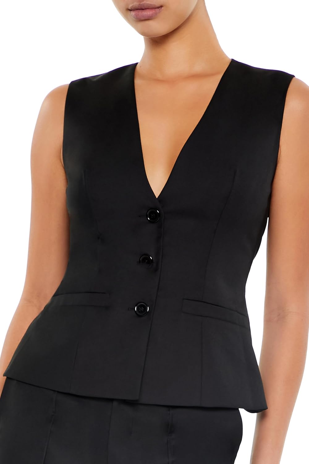 Forever 21 Women's Twill Cutout Vest & Pants Set