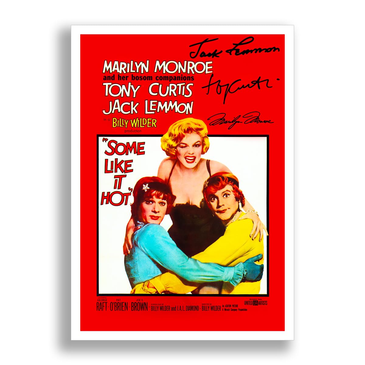 Mounted Gifts Some Like It Hot Cast Signed A4 Poster Photo Print Framed Autograph Gift Movie Film Marilyn Monroe Tony Curtis Jack Lemmon (POSTER ONLY)