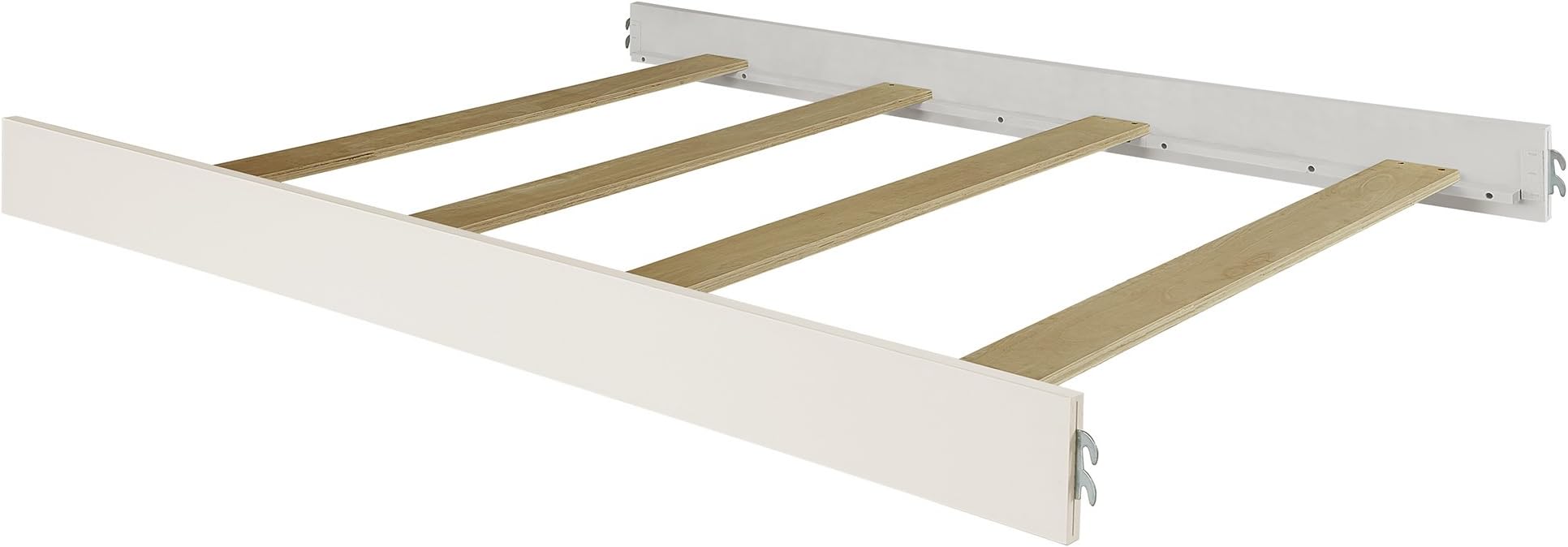 Evolur Universal Convertible Crib Wooden Full Size Bed Rail, Antique White/Cloud