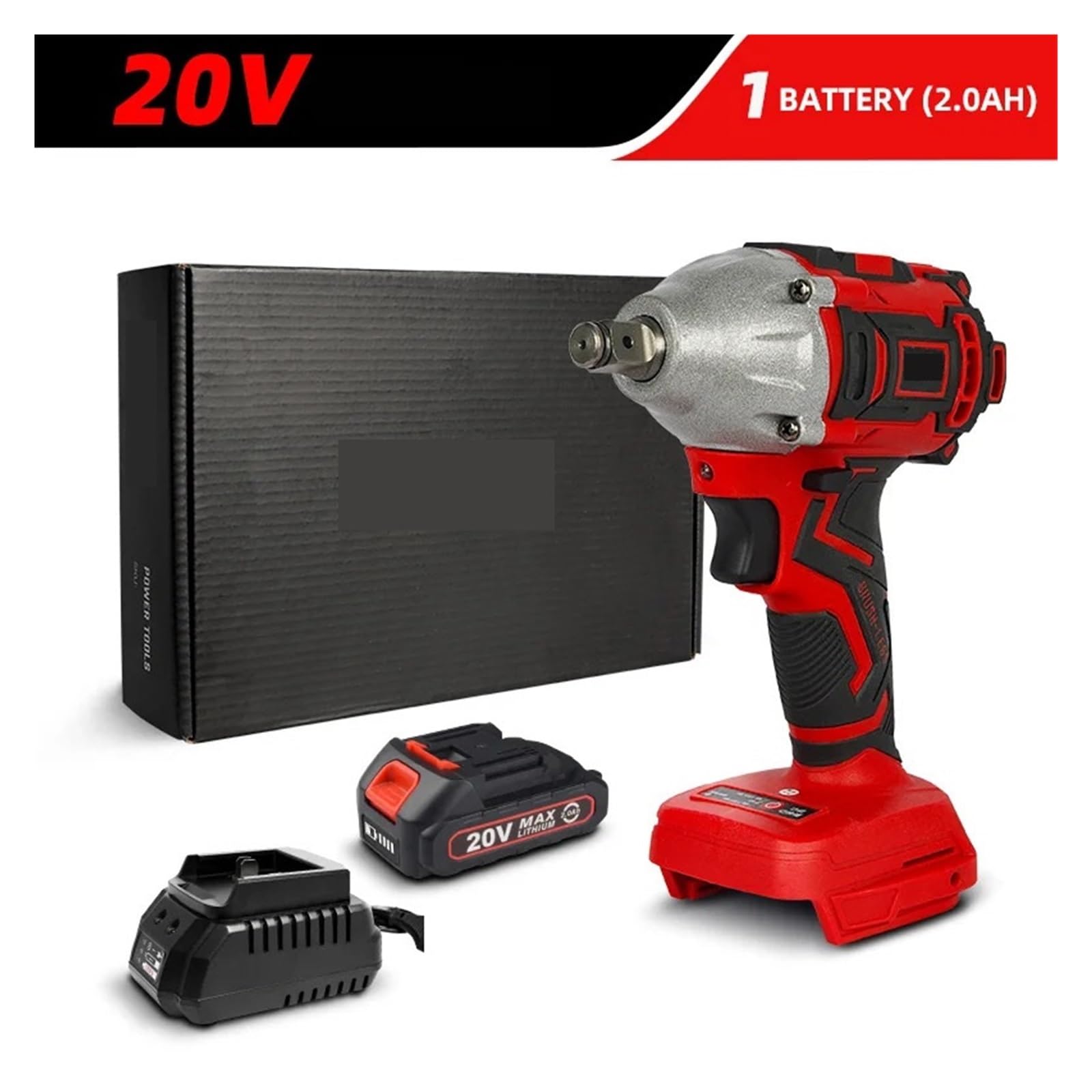 Llave de Impacto Taladro Eléctrico De Impacto, Llave Sin Escobillas De 20V, Batería De Iones De Litio, Llave Inalámbrica, Herramientas Eléctricas De Instalación(20V WS-L8-C1)
