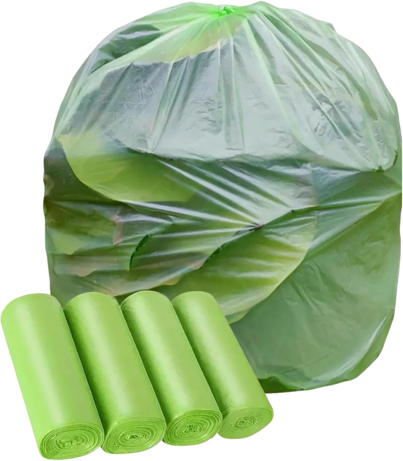 Biodegradable Trash Bags 13-15 Gallon-Plant-Based Tall Kitchen compostable Waste Bags, Heavy Duty 1.18 Mil & Leakproof, 50 L, Fits 13-15 Gallon Bins, Recyclable -Strong Large Trash Bags (60 Count)