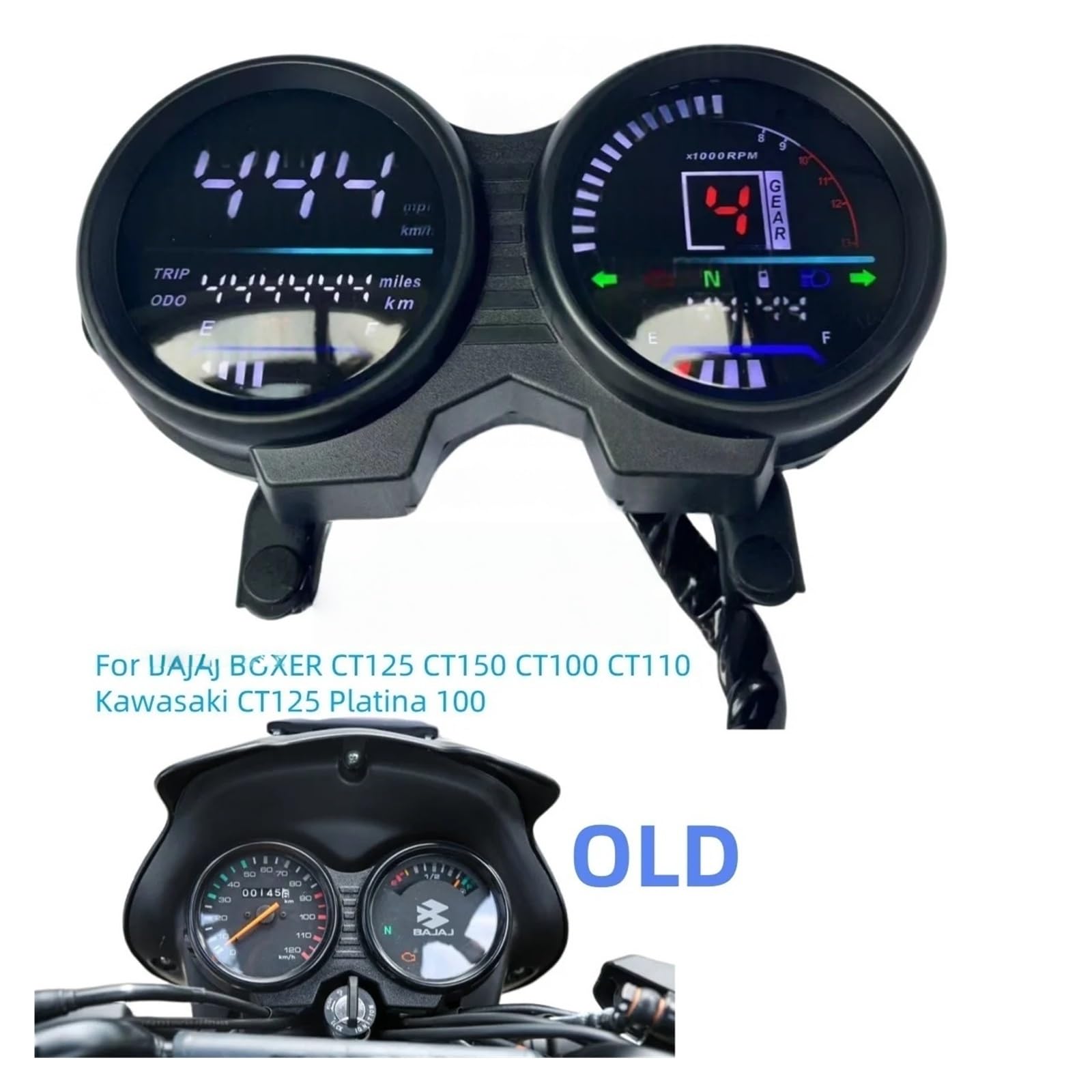 Compteur De Vitesse Numérique À LED pour Moto pour Bajaj CT125 CT150 CT100 CT110 pour Kaw&asaki CT125 Tachymètre