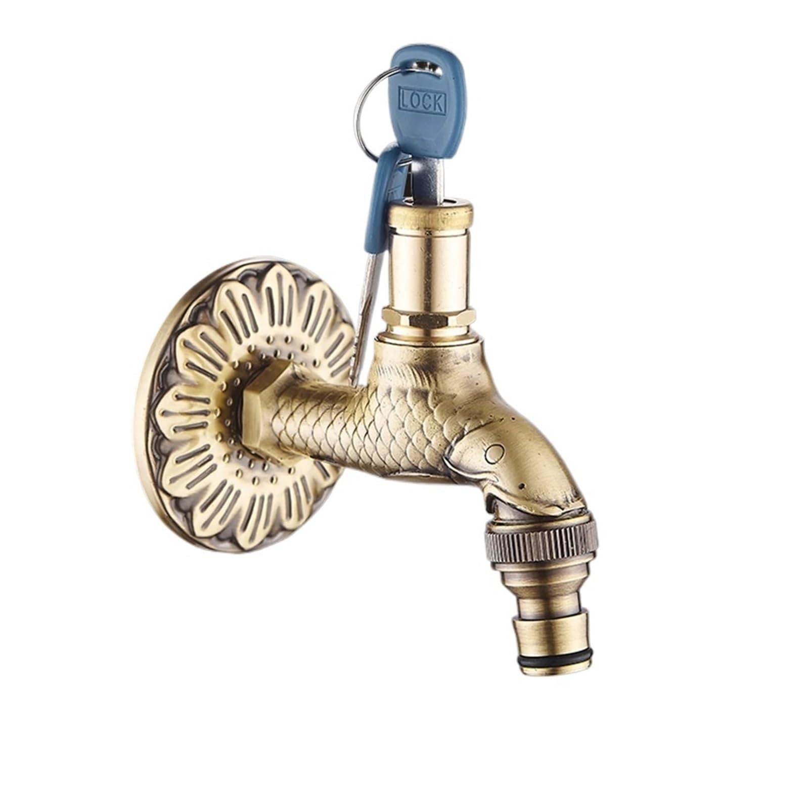 Garden Faucet Garden Faucet Bronze Dragon Carved Tap Bathroom Mop Washing Machine Outdoor for(Color-08)