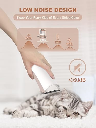 Miniatura 5 de Aspiradora de aseo para mascotas, 15Kpa 3.5L Aspiradora de aseo de perros para quitar succión 99% pelo de mascotas, kit de aseo de perros con 6