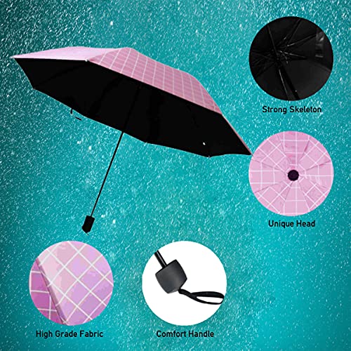 Image of KEKEMI 3 Fold Plain Pipine Umbrella for Men & Women