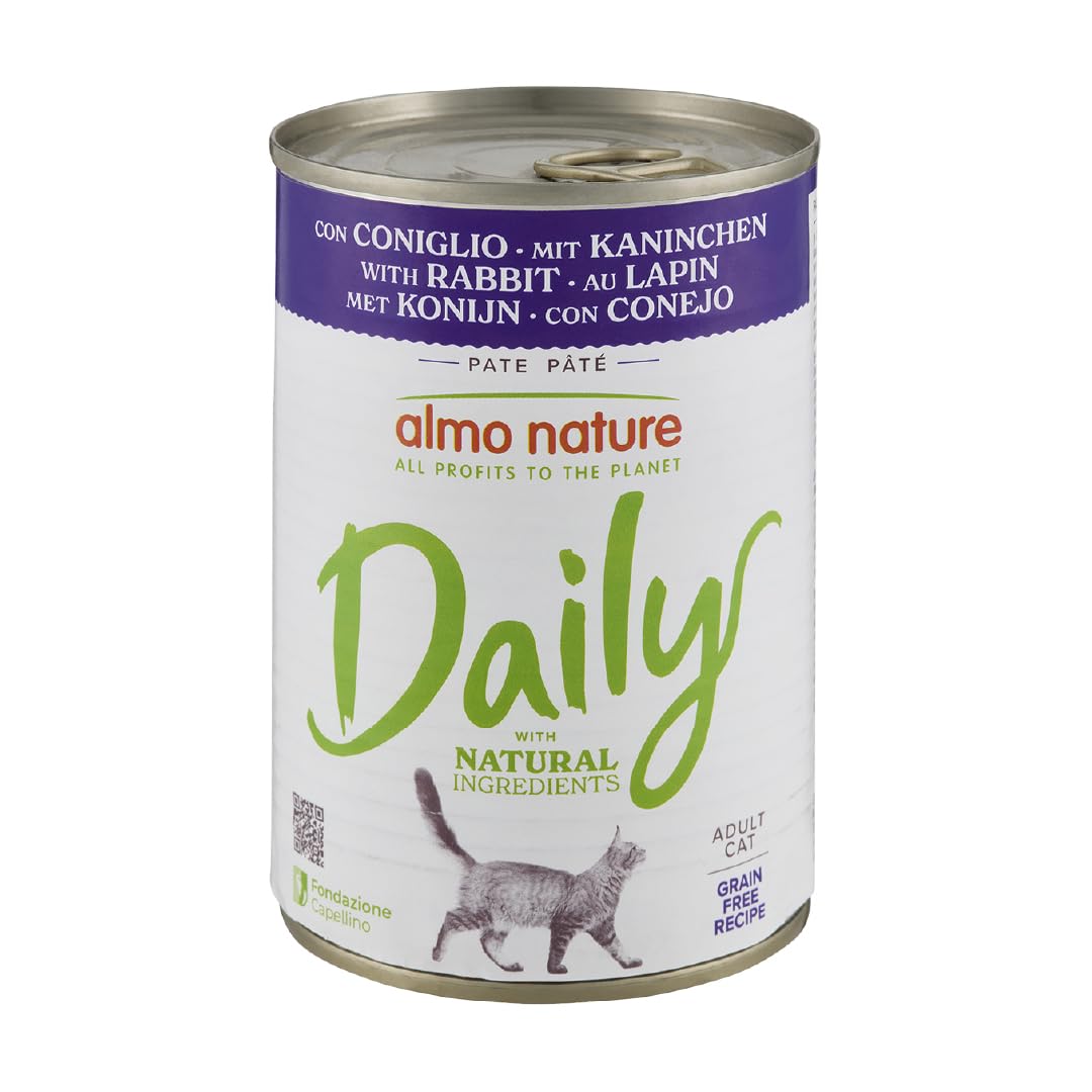 Almo Nature Daily - Comida Húmeda para Gatos Adultos - Mousse - Conejo - 85 g, Paquete de 24