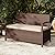 Tangkula 42 Gallon Outdoor Bench with Storage, Outdoor PE Rattan Storage Bench with Cushion, Backrest & Acacia Wood Armrests, Metal Frame, Waterproof Deck Box Seat for Porch Backyard Poolside
