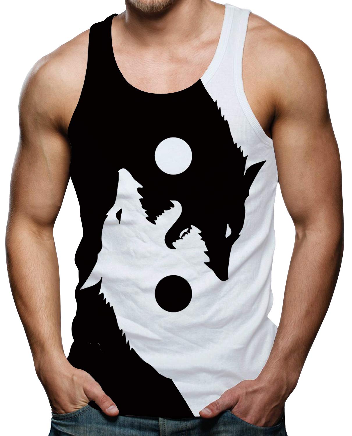 Spreadhoodie Mens Tank Tops Sleeveless T-Shirts Vest for Holiday Trips Swimming Baths Outdoor Sports Gym S-XXL