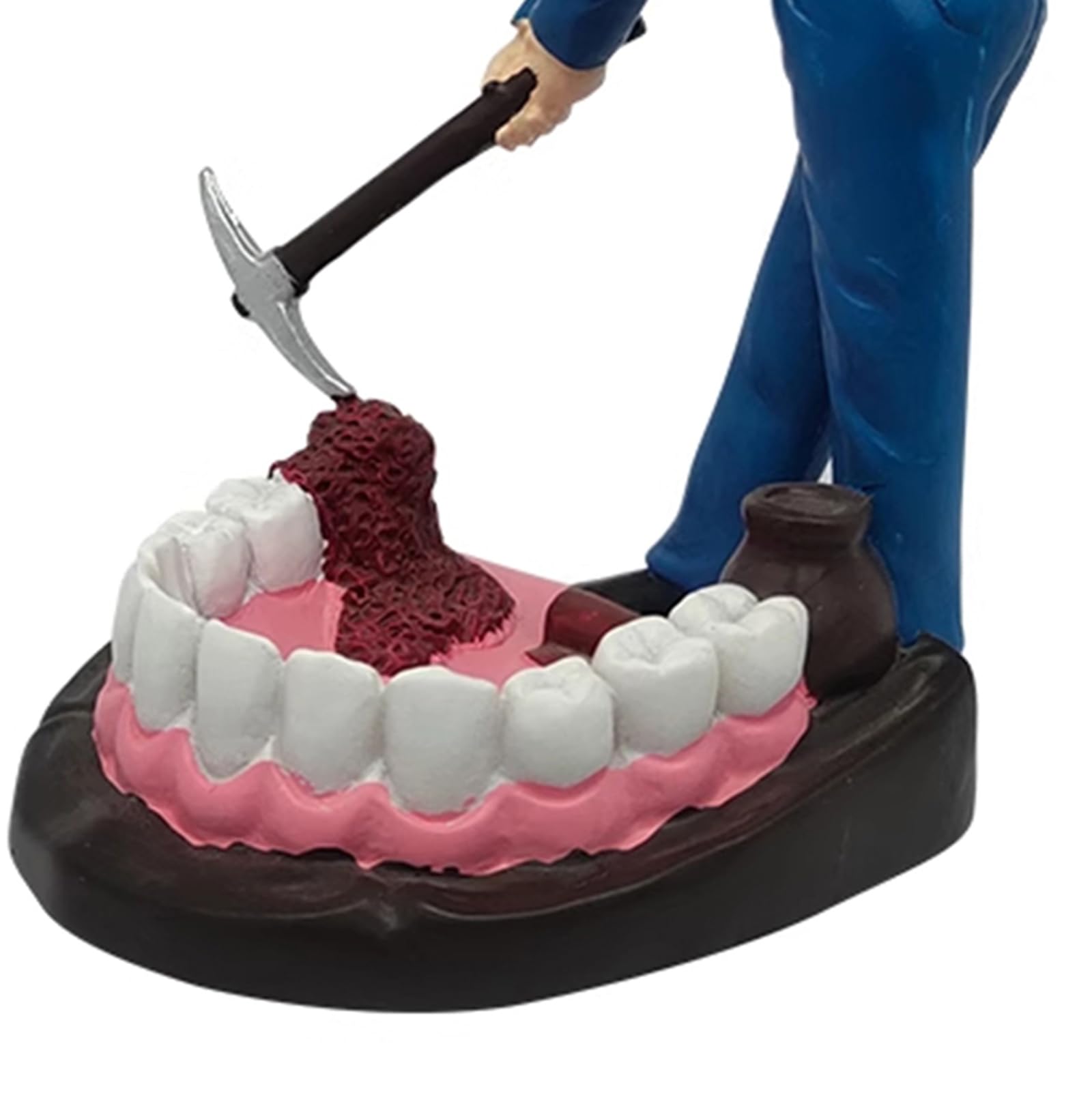 J,14cm,LKYLVEE Dentysta Kolekcjonerska ręcznie robiona figurka artystyczna z żywicy, akcesoria na biurko, zabawne spersonalizowane dekoracje pokoju dla dentystów mężczyzn prezenty