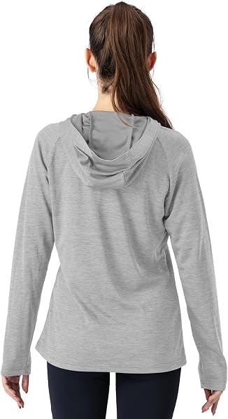 [Gopune] アウトドアシャツ レディース プルオーバー 長袖 スポーツ シャツ 長袖Ｔシャツ カットソー トレーニングシャツ フィットネスウェア UVカット フード付き 21色選択可 - 3