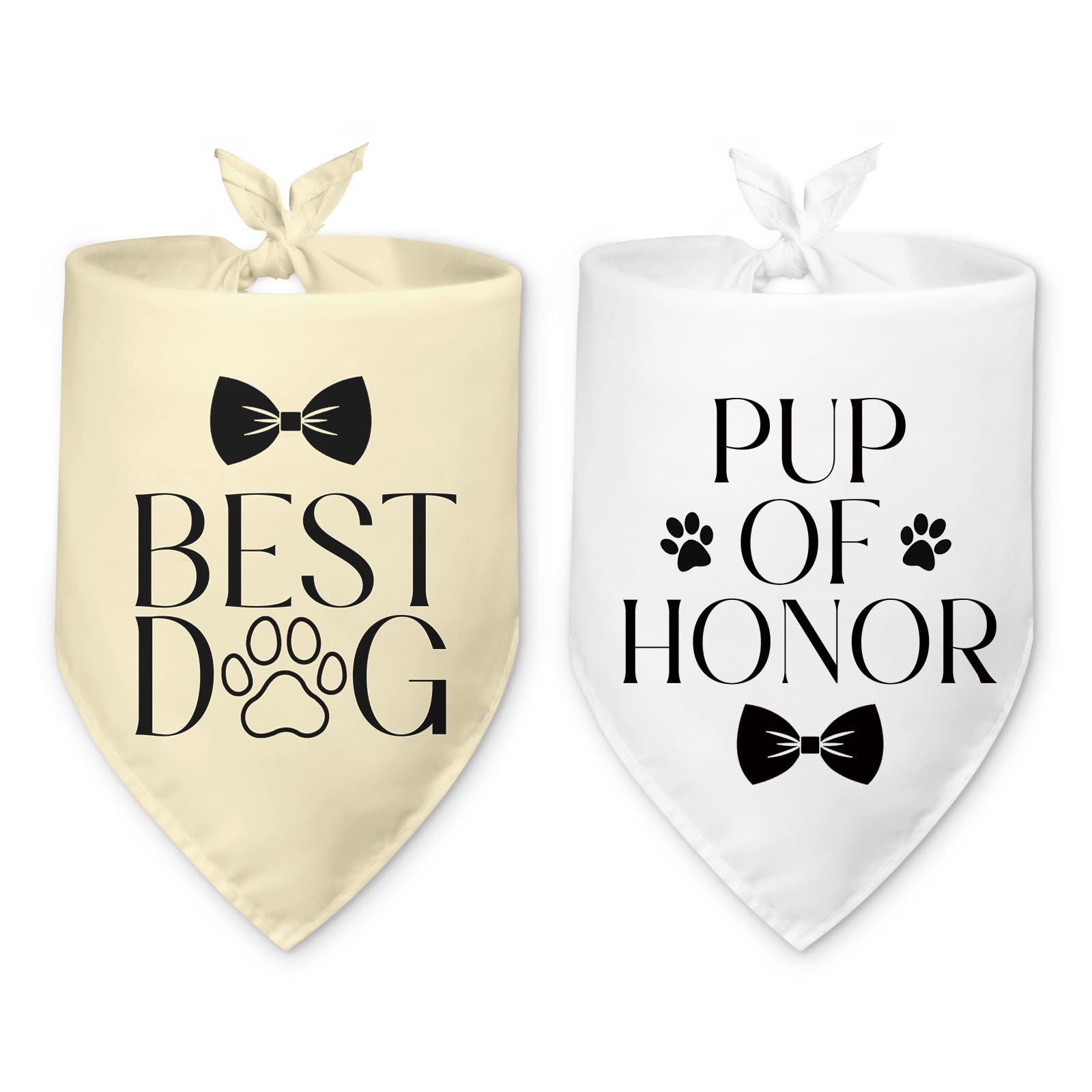 Best Dog and Pup of Honor Dog Wedding Bandana Bridal Shower Gifts Pet Triangle Scarf Accessories Engagement Announcement Photo Prop for Small Medium Large Dogs Cats