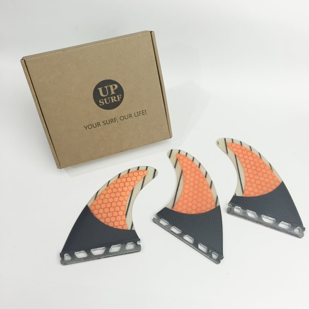 UPSURF Pinne Per Tavola Da Surf Future G5/G7 - Set Thruster In Fibra Di Vetro, Carbonio E Nido D'ape