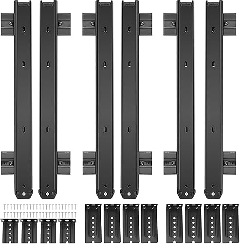 ZOENHOU 3 pares de bandejas de teclado negras de 14 pulgadas, soporte de rodamiento de bolas de alta resistencia de 22 libras, bandeja de