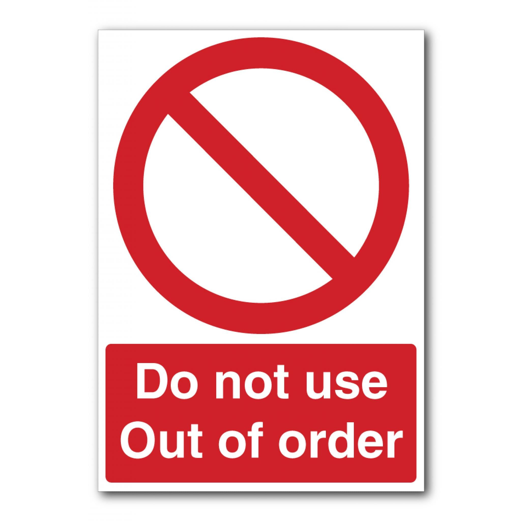Do Not Use Out Of Order Sign, 12x8 Inch Metal Tin Sign, Equipment Prohibition Plaque for Broken Machinery and Vehicles