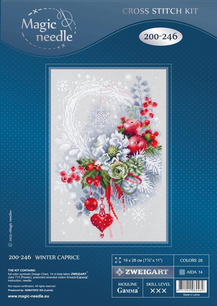 Wizardi Counted Cross-Stitch Kit Winter Caprice 200-246 Magic Needle