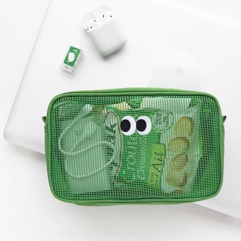 Miniatura 3 de Bolsa de cosméticos kawaii bonita, bolsa de maquillaje estética Y2K, bolsa de cosméticos Y2K para bolso (L, verde)