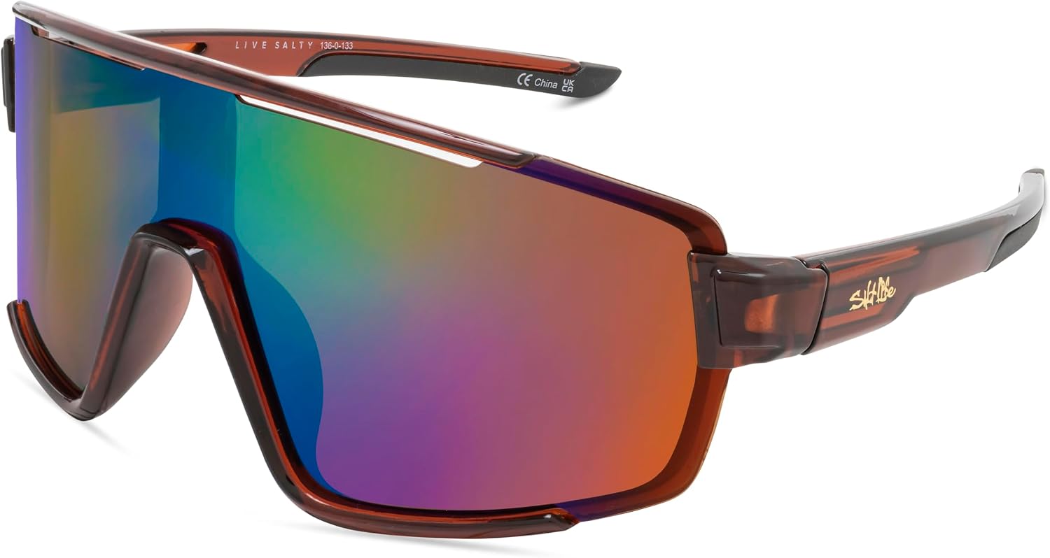 Salt Life SL - Shield Sunglasses For Women & Men, Polarized Fishing Glasses, Wrap Around Shades with UV Protection