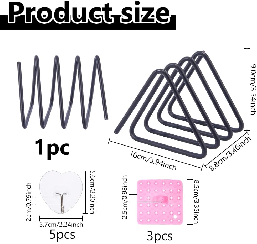 DICOSMETIC Iron Cutting Board Storage Triangle Chopping Board Stand Holder Metal Chopping Sheet Holder with 3Pcs 3 Colors Brush and 5Pcs Hook for Plates Baking Pan Home Countertop