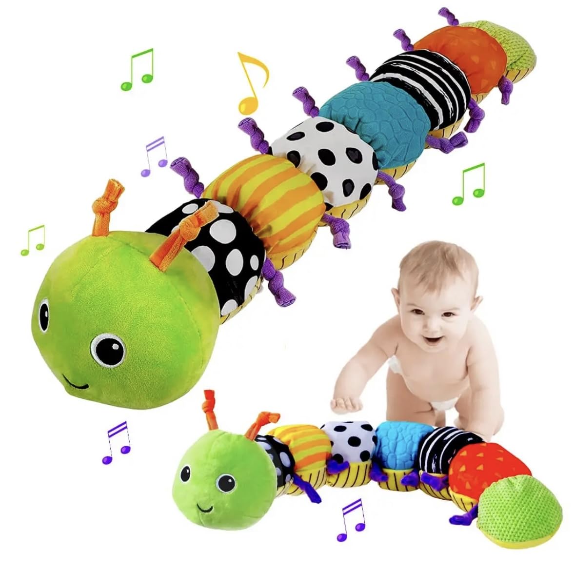 Baby Musical Toy Soft Toy Caterpillar Kids Early Development Toy High Contrast|Toy for Boys and Girls|Gift for Baby Shower|Gift for Newborn 0-4Year Montessori Toy Learning Toy Activity Toy (B0DG95R9L3) Amazon Price History, Amazon Price Tracker