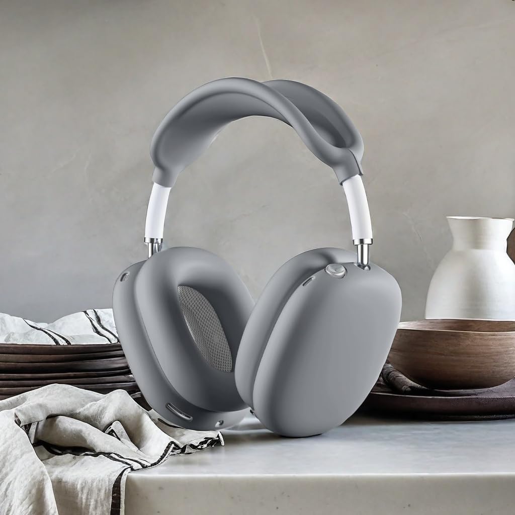 Silicone Case Cover for AirPods Max Headphones，Anti-Scratch Ear Cups Cover/Ear Pad Case Cover/Headband Cover 3 in 1 Accessories Silicone Protector for Apple AirPods Max（Grey） - Image 6