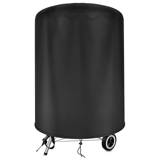 Grill Cover for Weber 18 Inch Charcoal Kettle Grill, 420D Oxford Waterproof Grill Cover for Outdoor Grill (Φ22.8 x 26.7 Inch) - Only Cover