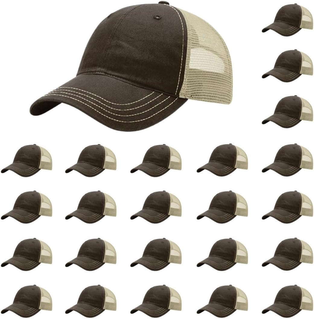 Richardson 111 & 111P Garment-Washed Relaxed Fit Adjustable Snapback Trucker Cap | OSFM | Bulk Pack Available
