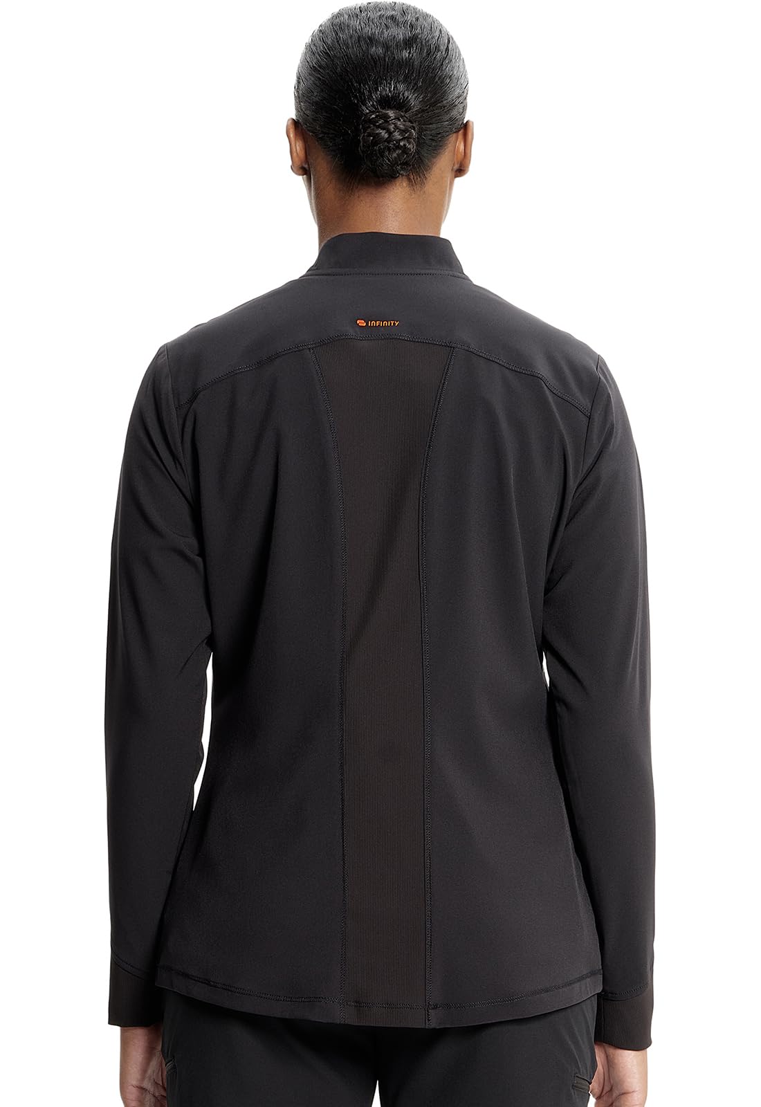 Cherokee Infinity GNR8 Women Scrubs Jacket Zip Front IN320A, L, Black