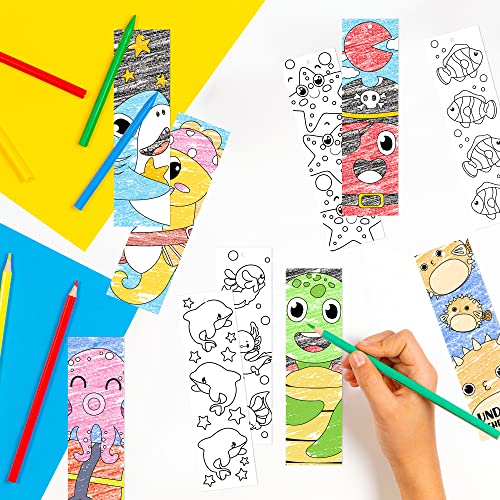 Dvbonike 75Pcs Ocean Color Your Own Bookmarks For Kids, Sea Animal Diy Coloring Blank Bookmark, Book Marker For Reading Enthusiasts, Paper Art Craft Party Supplies Classroom Rewards Gift Tags #TOP3