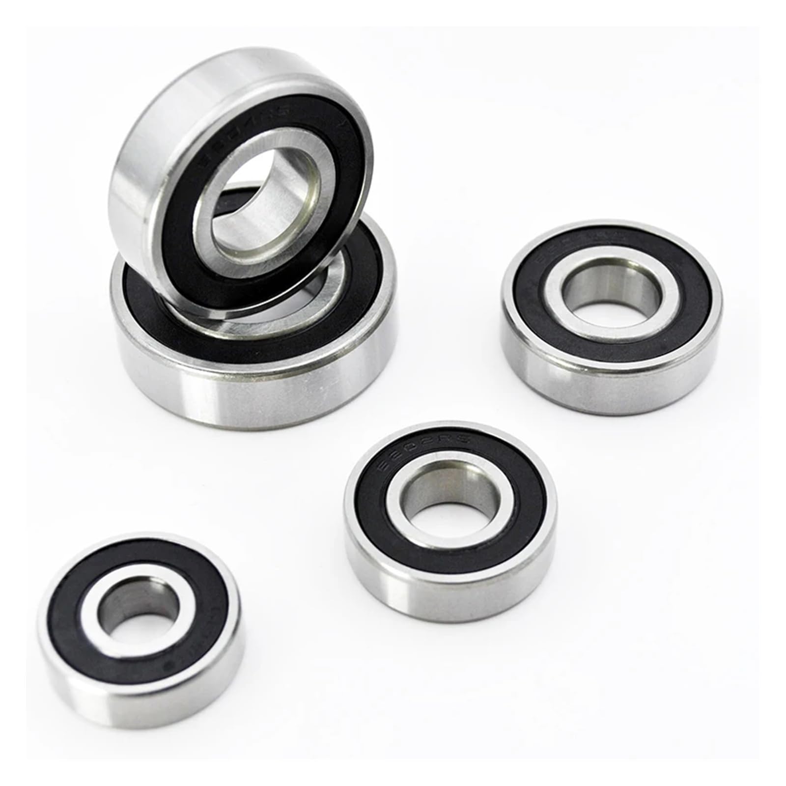 Rodamiento 6200 6201 6202 6203 6204 6205 6206 2RS RS 6200RS 6201RS 6202RS 6205RS Rodamientos de bolas de ranura profunda de acero cromado(6206-2RS 30x62x16mm,10Pcs)