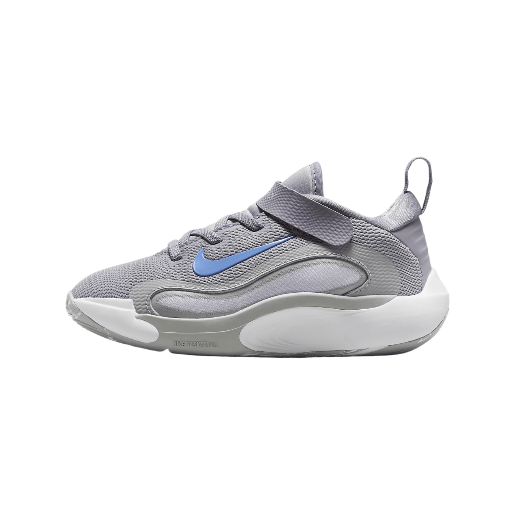 Nike IsoFly Little Kids' Basketball Shoes (FQ7670-002, Cement Grey/Light Smoke Grey/Pure Platinum/Royal Pulse) Size 13
