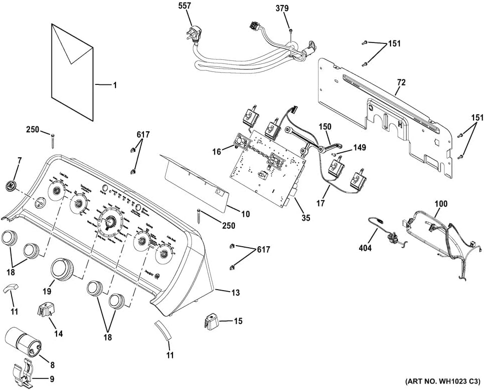 Replacement Part # WH01X24377 White Dryer Timer Control Knob for GE General Electric…