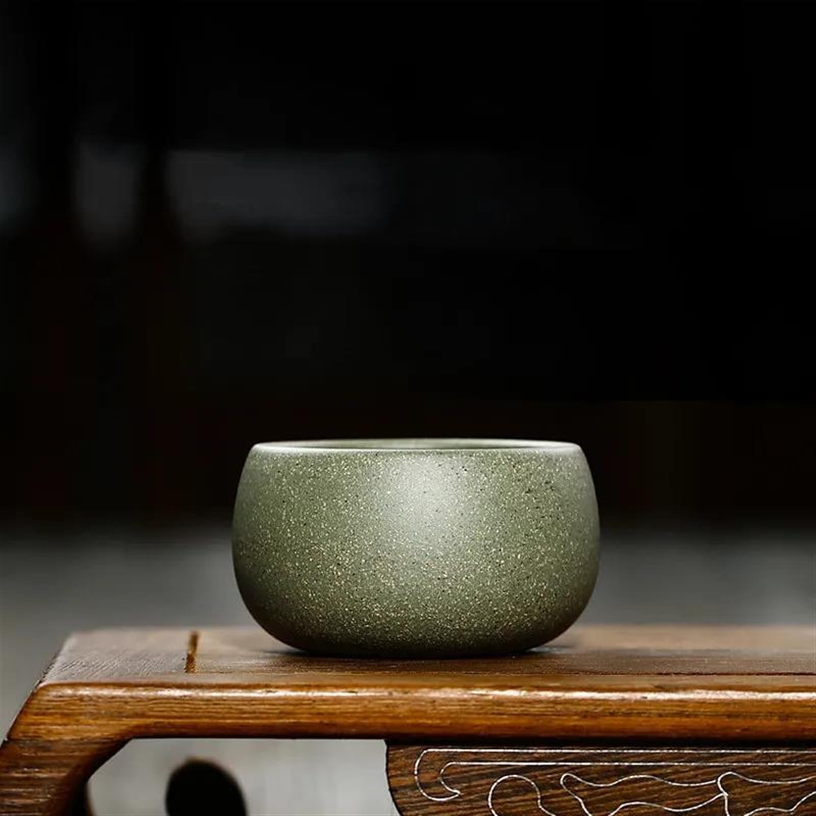 Juego de té de la tarde, juego de té de kung fu, juego de té chino, juego de té de la tarde de 2 piezas/juego, tazón de té de barro verde de mineral crudo morado Yixing, taza de té maestra, accesori