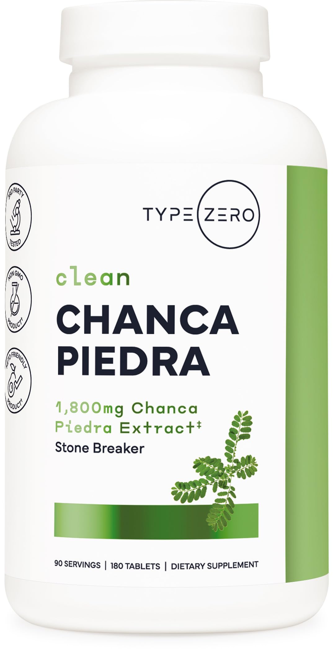 Type Zero Chanca Piedra 1,800mg 180 Tablets