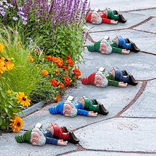 RYGHEWE Funny Drunk Garden Dwarf,Creative Drunk Dwarf Decoration,Dwarf Garden Statue,Resin Crafts,Miniature Gardening Dwarf Statue,Handmade Novelty Gift for Home Outdoors Lawn Patio Yard (A)