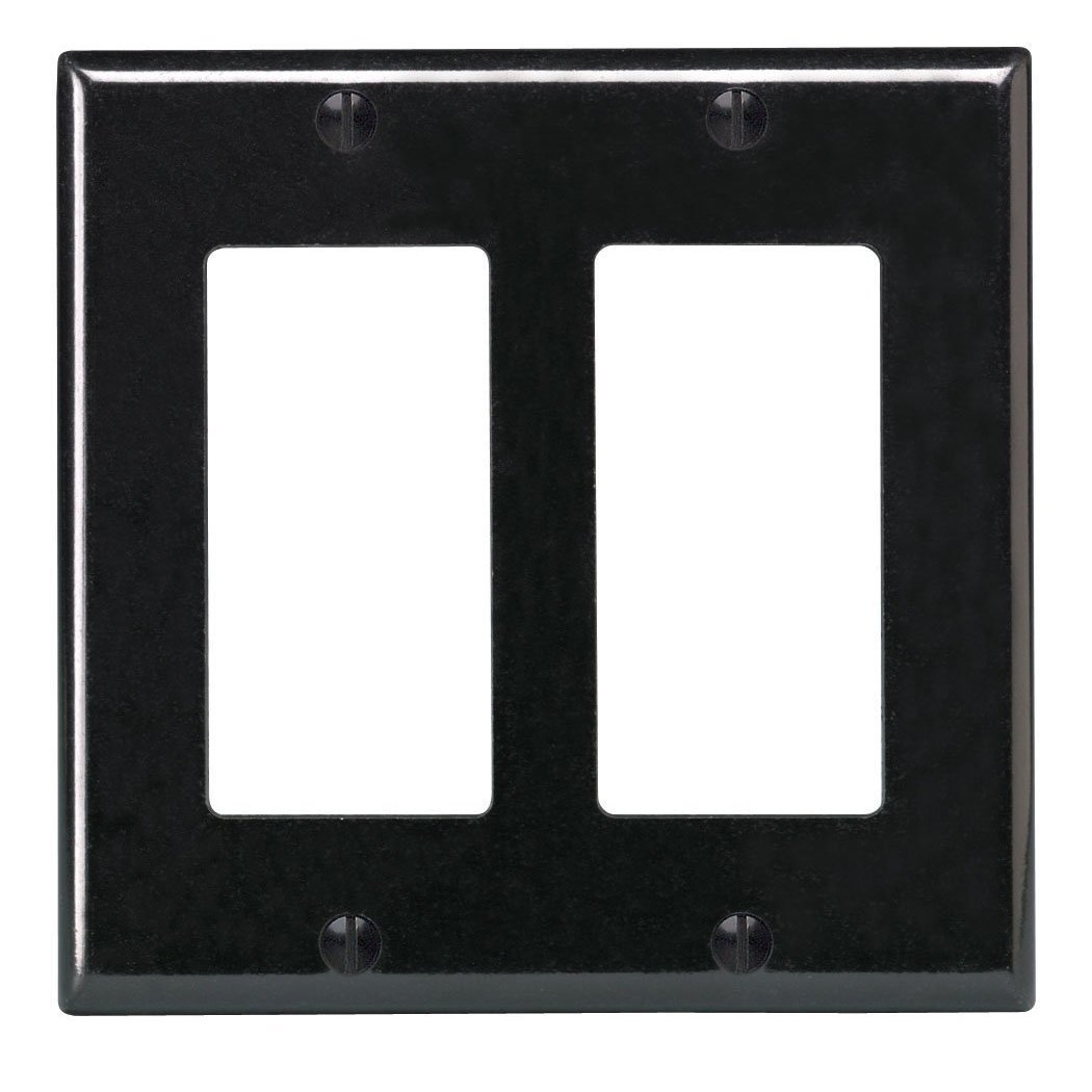 Leviton 004-80409-00E 2 Gang Black Decora Wallplate