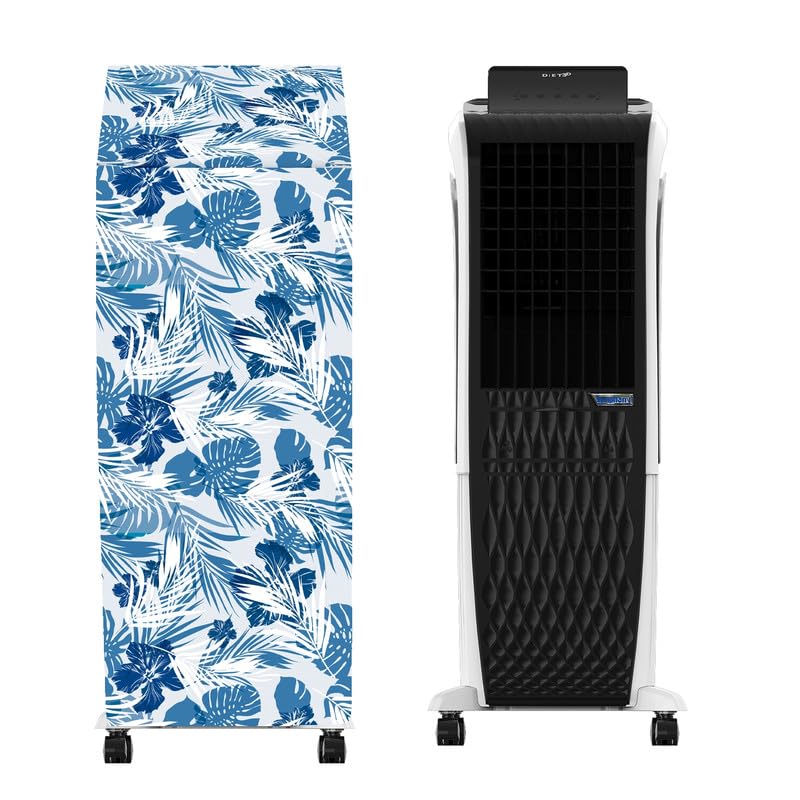 Image of Cooler Cover Compatible for Symphony Diet 3D 30i+ 30-Litres Room Air Cooler Waterproof, Dustproof, Size (HxWxD) 96.52X44.45X39.37 Cm, White Blue.