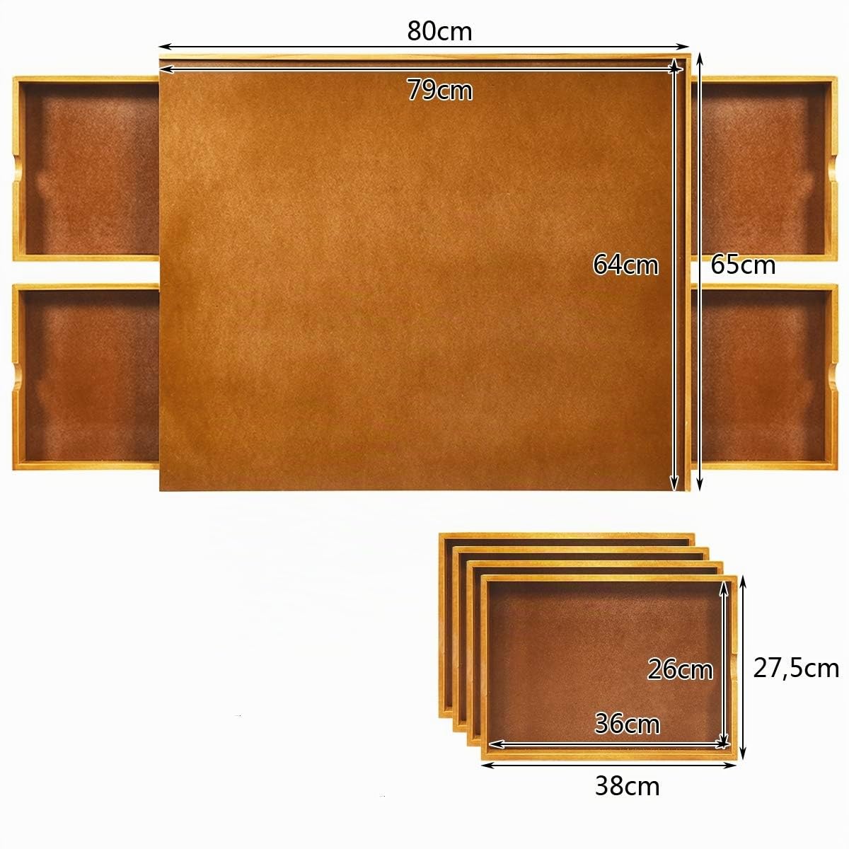 DREAMADE Puzzletisch aus Holz, 80 x 65cm, Puzzleboard mit 4 Schubladen, Puzzle-Speichersystem mit ebener Arbeitsfläche, Puzzlematte, Puzzlebrett für 1000-1500 Teile