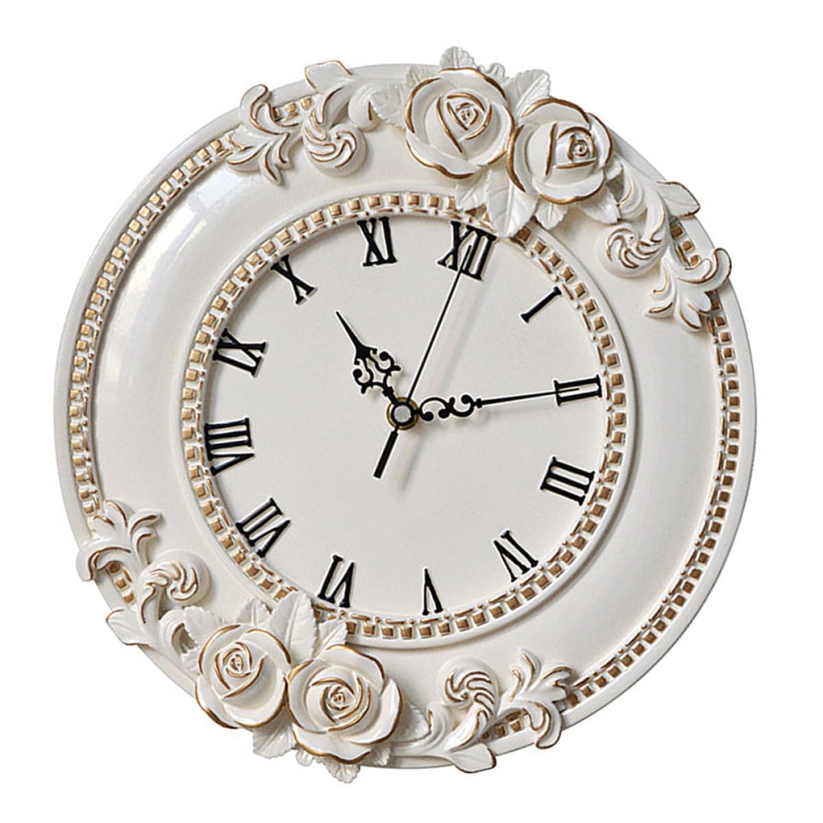 Horloge murale en résine blanche SHINEOFI design silencieux et créatif pour salon