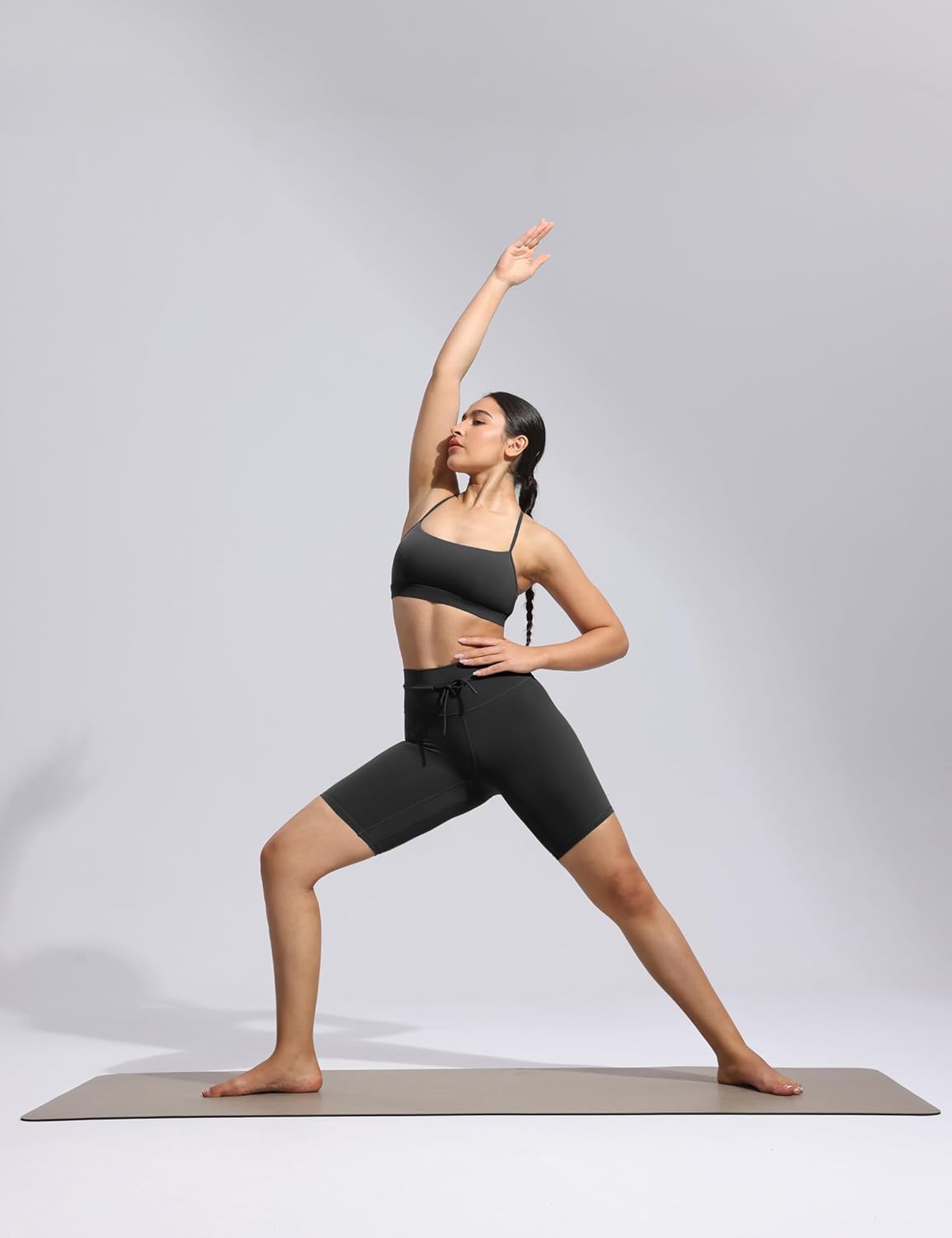 POSHDIVAH Women's Creamluxe Biker Shorts-6"/8" High Waisted Drawstring Running Gym Volleyball Yoga Workout Shorts - Image 5