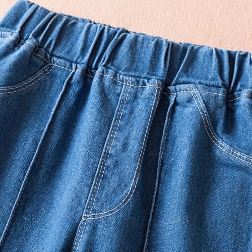 HNXDYY Girl Flare Jeans Casual Denim Elastic Wasit Pants Kids Clothes with Pocket3