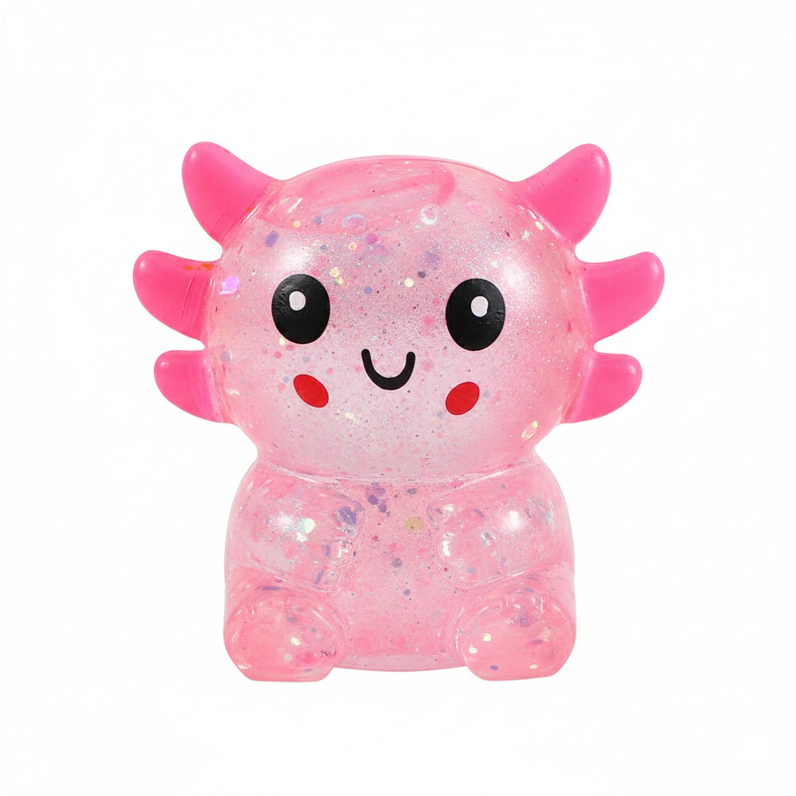 Glitter Axolotls Squishies Toy, Stretchy Axolotls Stress Ball, Soft Squeeze Sensory Fidget Toys for Kids Adults, Cute Easter Basket Stuffers Party Favors Classroom Prizes(Pink)