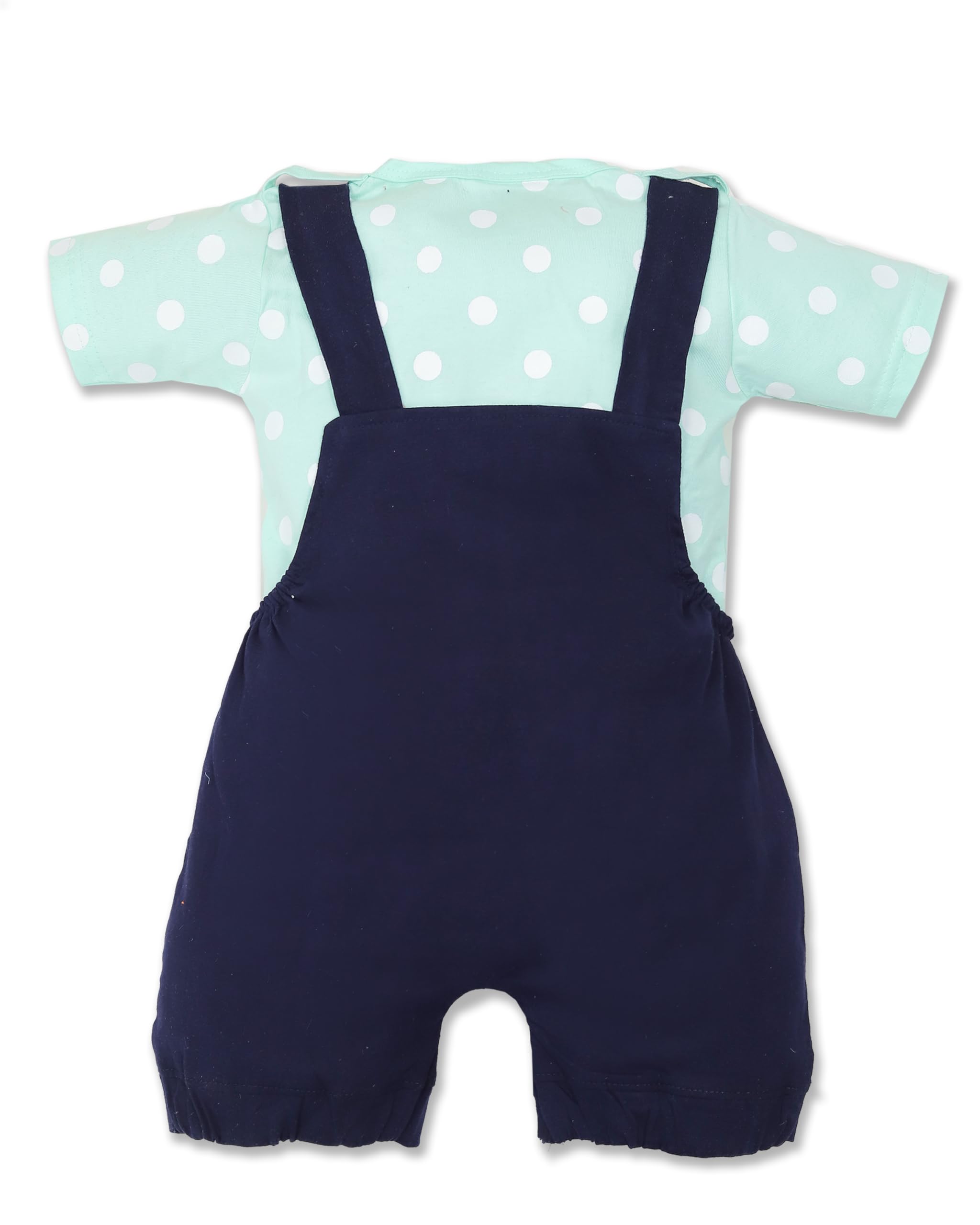 Krishn Cotton Printed Dungaree Set | Kids Dress for Boys and Girls - Green (2-3 Years) - Image 2 thumbnail