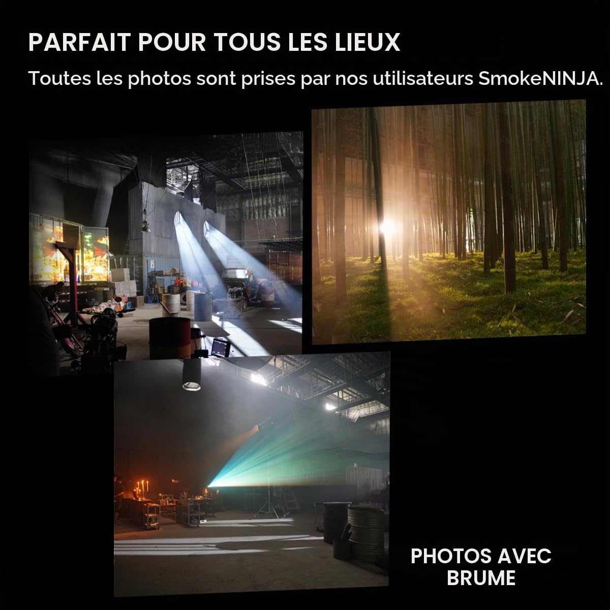 SmokeNINJA Pro Machine à fumée Mini, Machine à fumée portable à main avec télécommande sans fil (HAZER KIT), Brume inoffensive, pour événements en plein air, fêtes, effets de scène, Halloween
