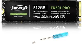 Fikwot FN501 Pro NVMe SSD - M.2 2280 PCIe Gen3 x4 Internal Solid State Drive with Graphene Cooling Sticker, Up to 3,500MB/s, SLC Cache 3D NAND TLC, Compatible with Laptop & PC Desktop (512GB)