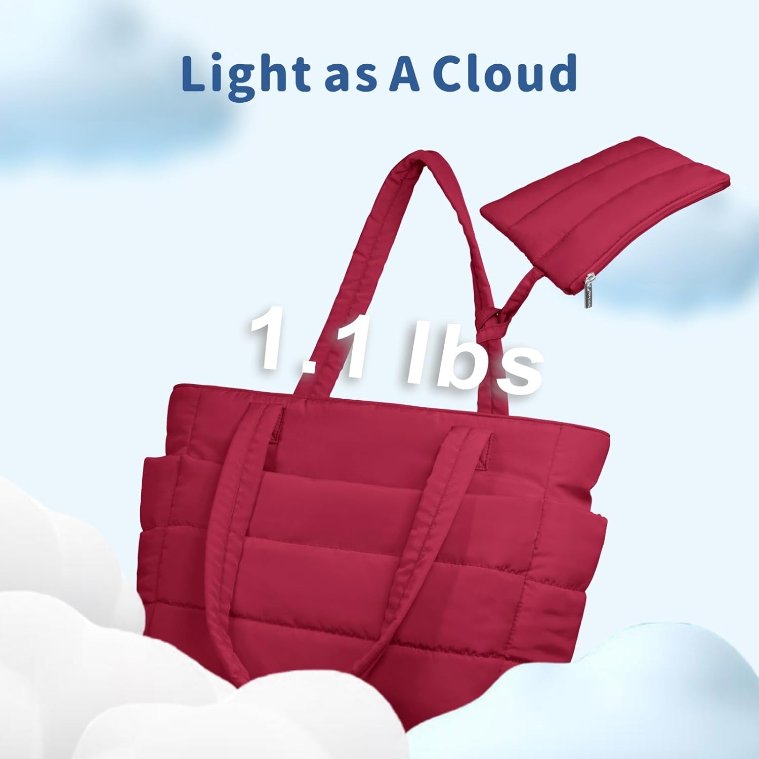 TOPDesign Puffer Tote Bag for Women, Lightweight Puffy Handbag with Compartments, Quilted Shoulder Bag for Work, Travel, Gym - Image 4