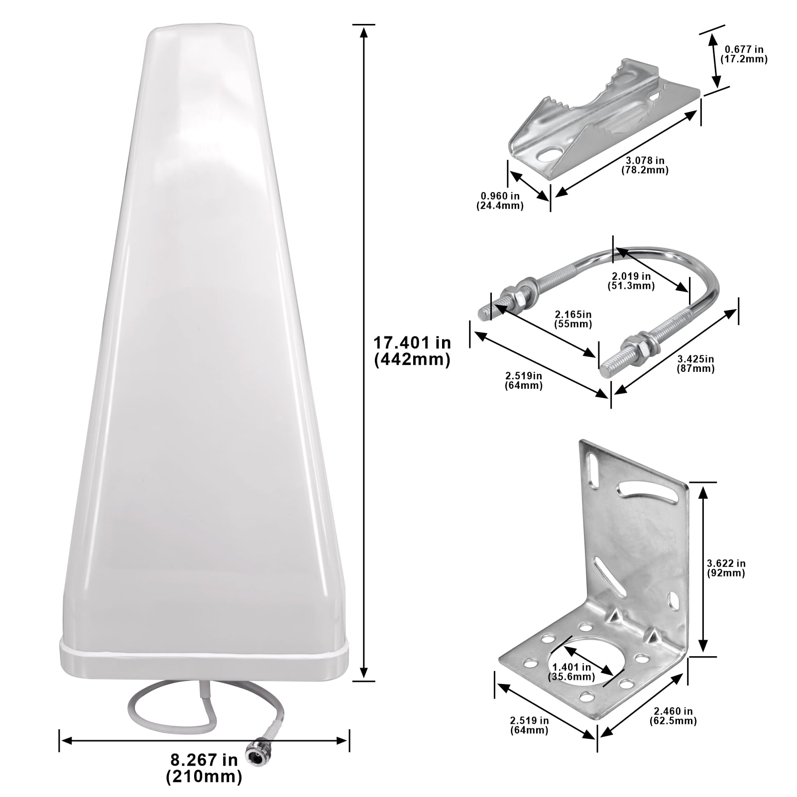 12DBi Yagi Antenna Direzionale 4G/5G/LTE WiFi Antenna Esterna 698-3800MHz Antenna ad alto guadagno a banda larga N Connettore femmina Supporto fisso universale Esterno per Boost del segnale