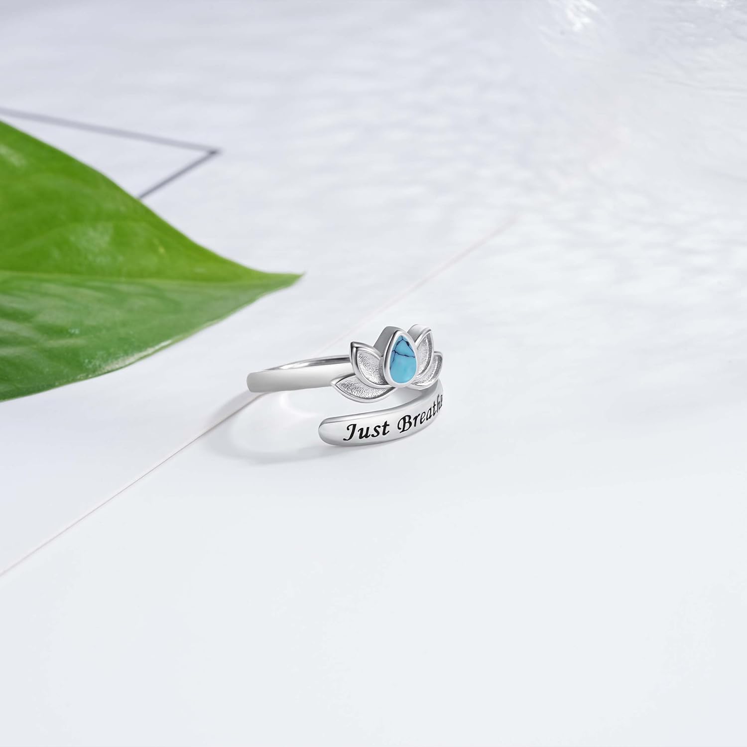 Vintage Spoon Rings for Women Adjustable 925 Sterling Silver Feather Cross Just Breathe Ring Thumb Ring Valentines Day Mother's Day Gifts for Mom & Grandma - Image 4