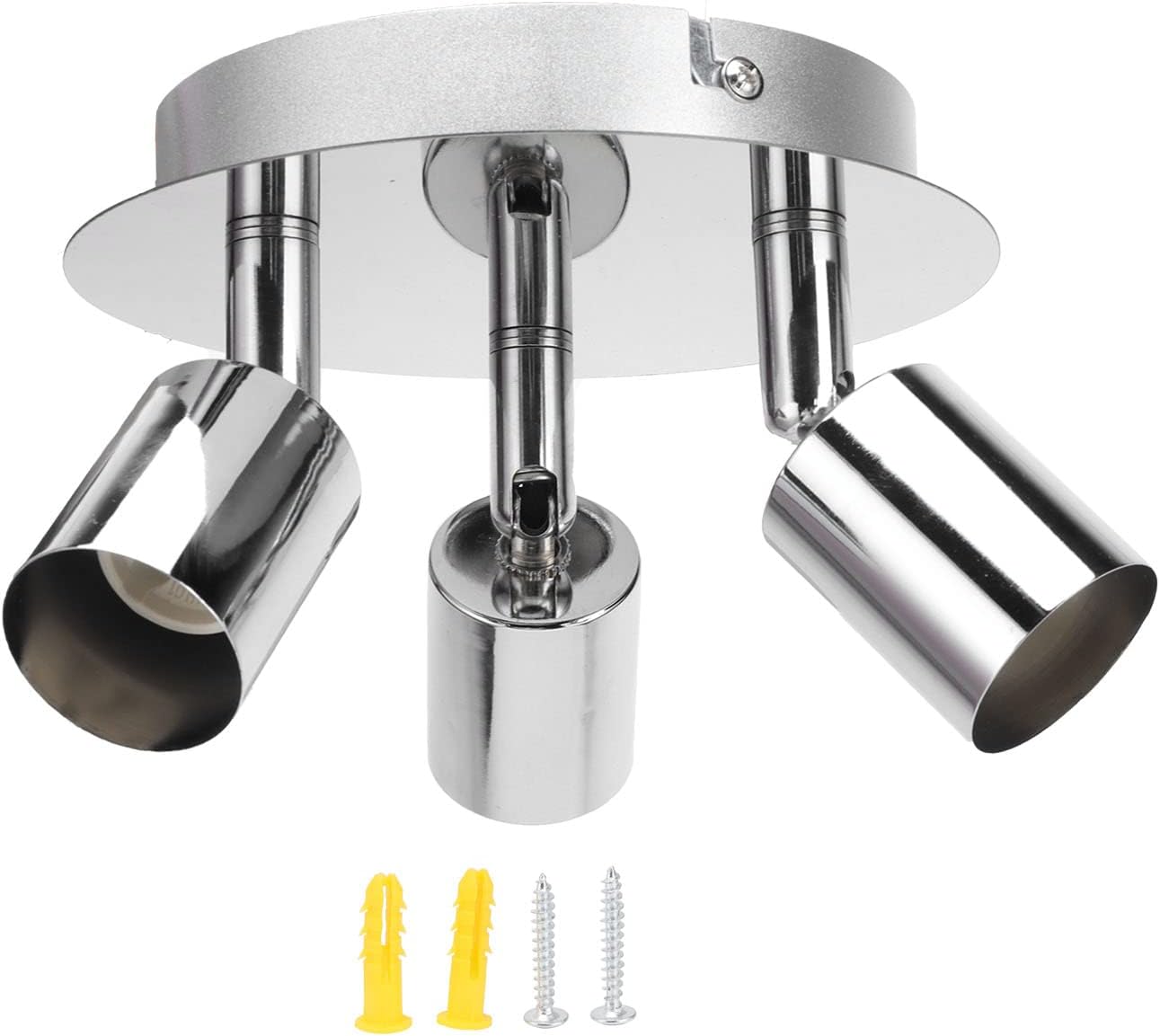 Spotlight Mount Base GU10 Ceiling Spotlight Holder 3 Head Rotating Lamp Base Fixture Base Light Holder for Bedroom 85‑265V