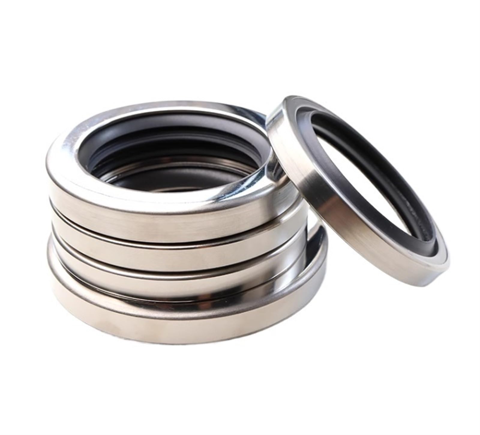1 sello de eje de acero inoxidable PTFE sello de aceite de doble labios 60X75-85X8-15mm for compresor de aire de tornillo rotativo(Size:60 * 85 * 12)